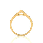 Round Black Diamond Stackable Solitaire Gold Plated V-Shaped Ring