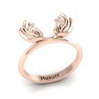 Deer Antler Rose Gold Plated Ring