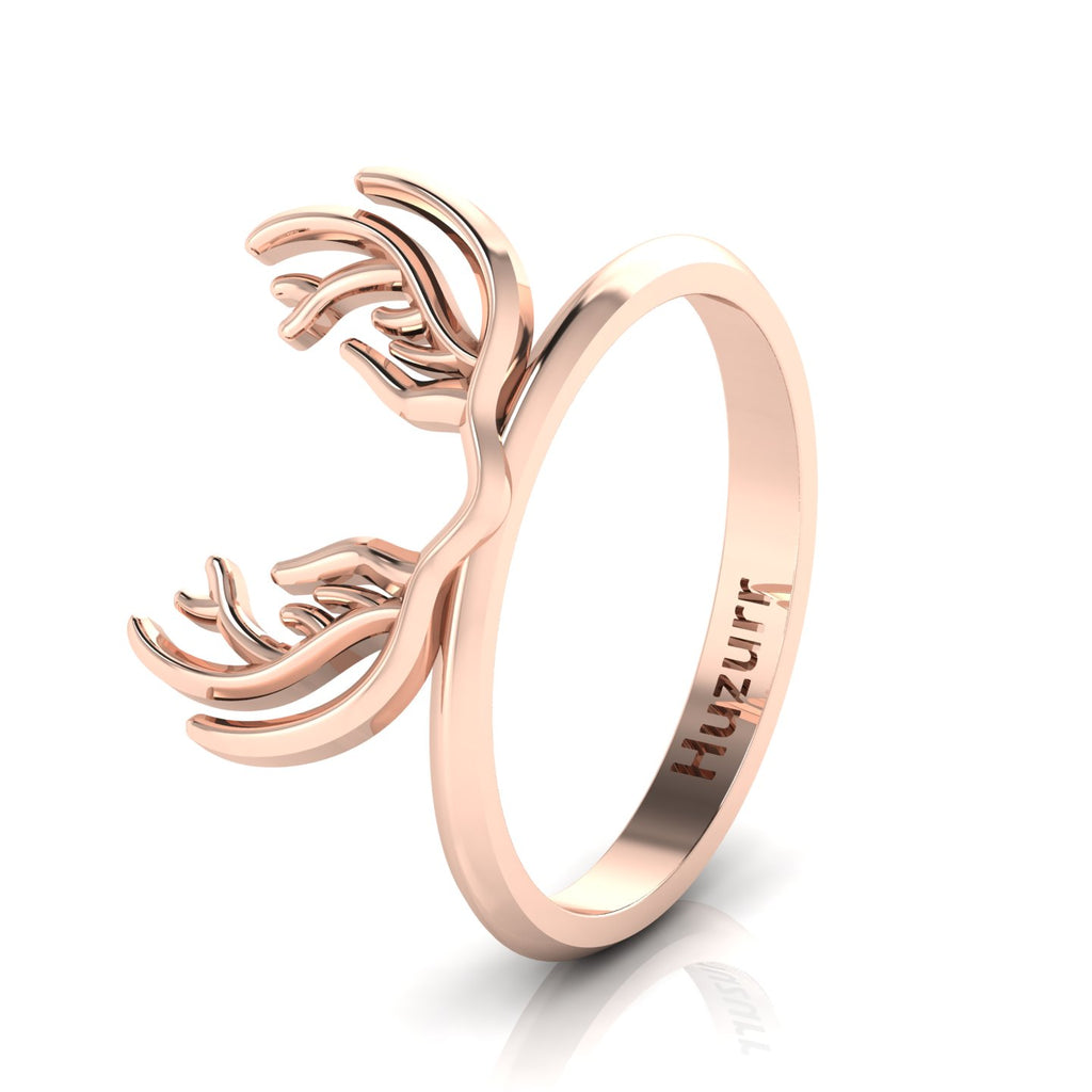 Deer Antler Rose Gold Plated Ring