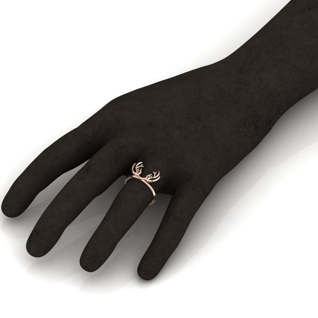 Deer Antler Rose Gold Plated Ring