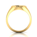 Black Enamel Spiral Snake Engraved Gold Plated Classic Signet Ring