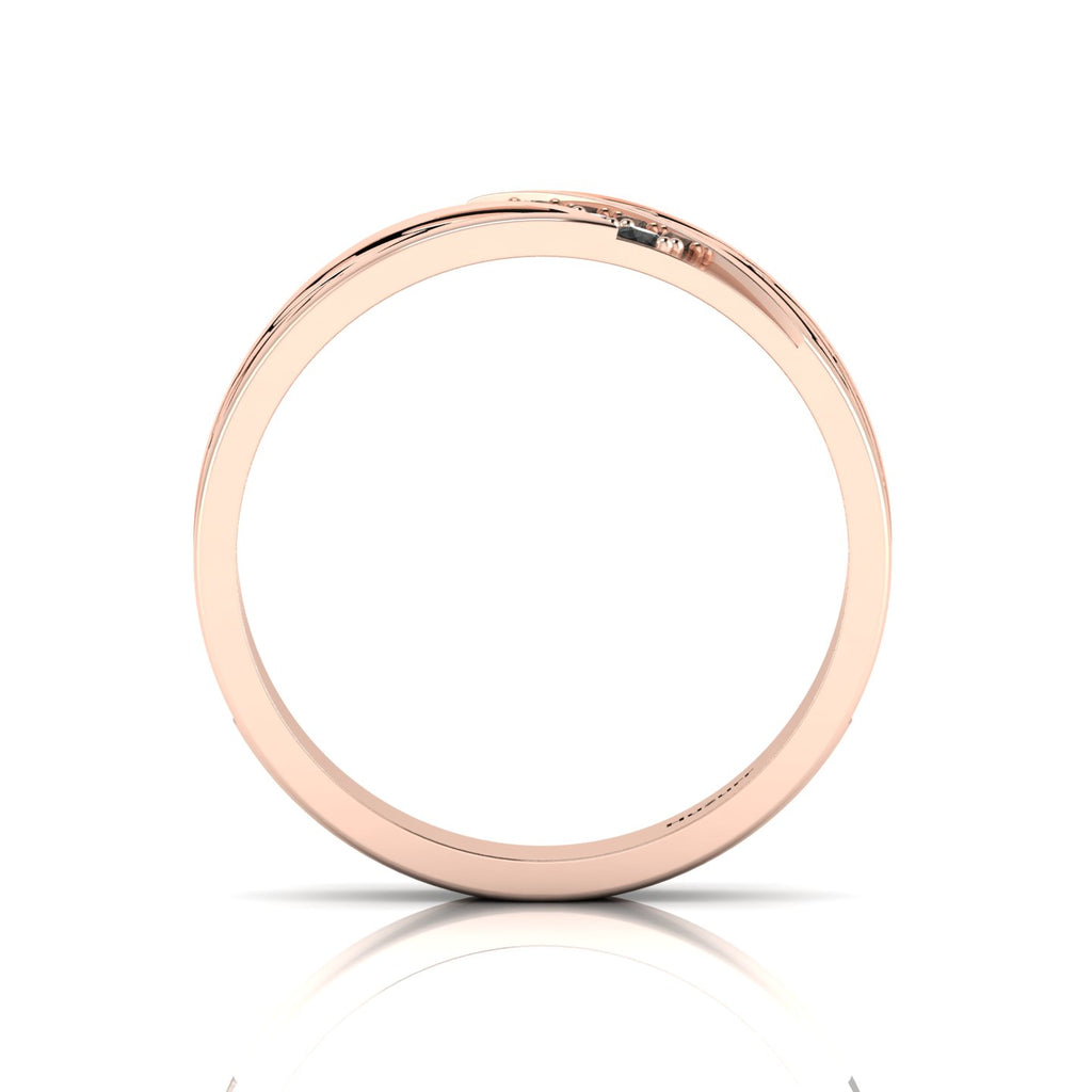 Black Diamond 5 Stone Rose Gold Plated Black Enamel Band Ring