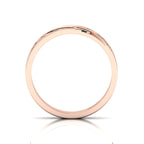 Black Diamond 5 Stone Rose Gold Plated Black Enamel Band Ring
