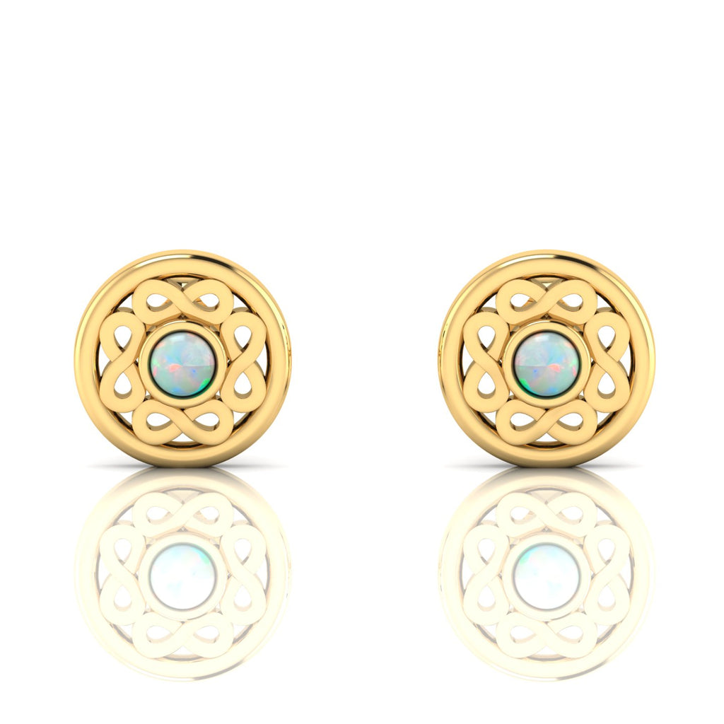 Gold Plated Opal Studs Infinity Earrings