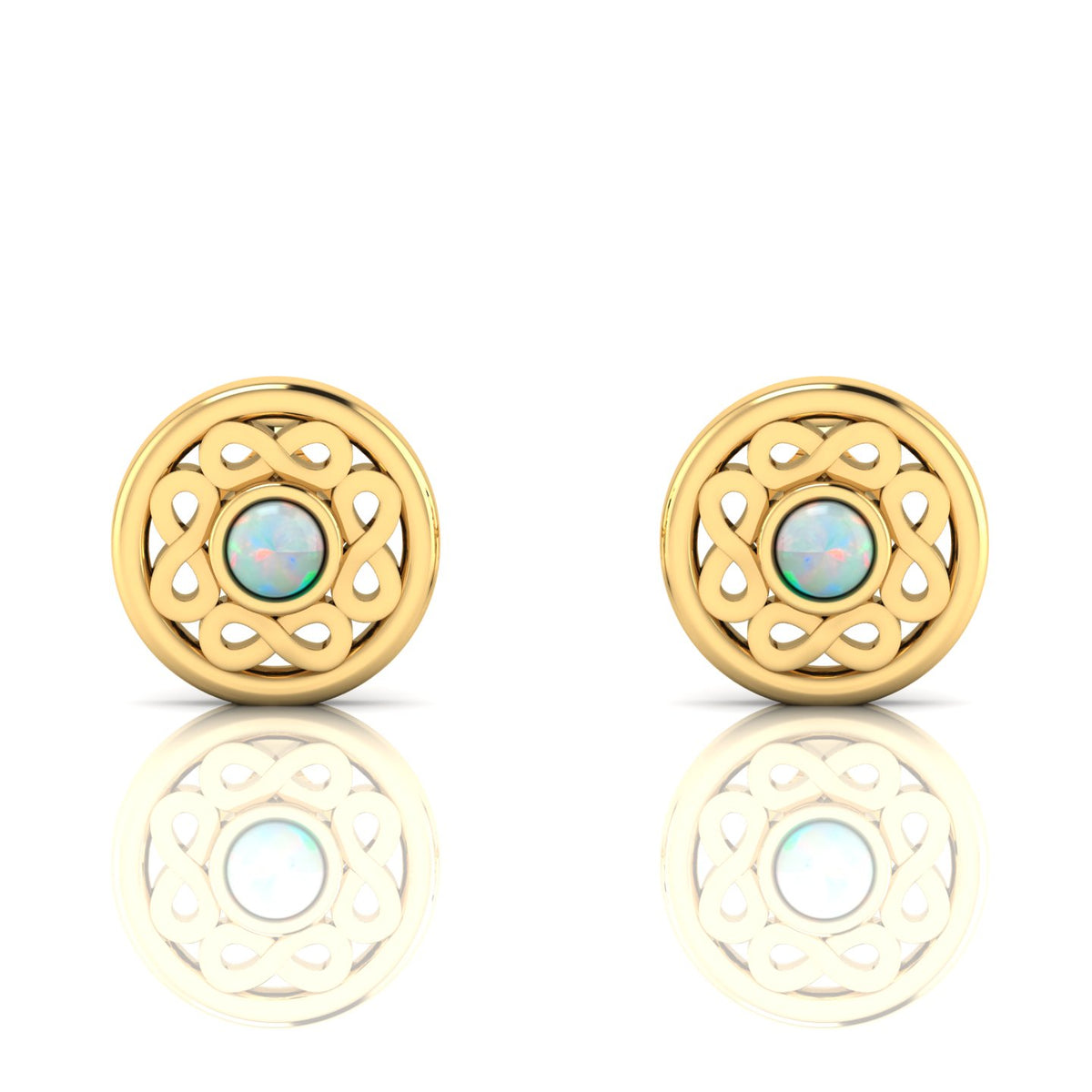 Gold Plated Opal Studs Infinity Earrings