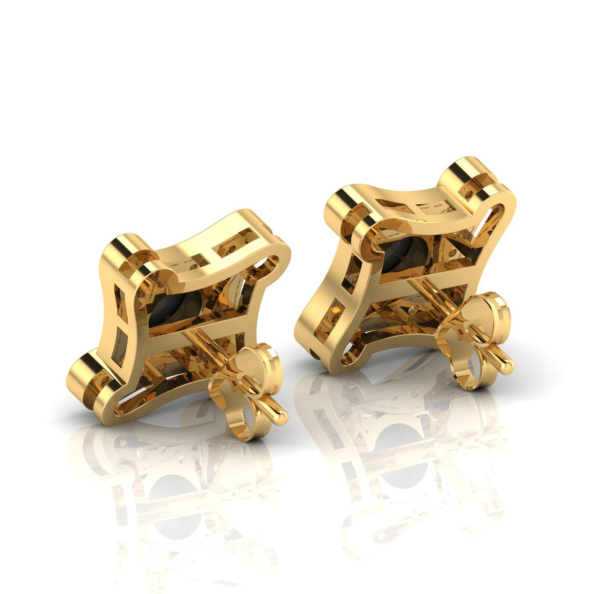 Opal Studs Gold Plated Square Earrings