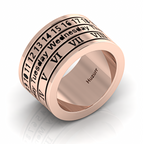 Personality Rotation Date Rose Gold Plated Spinner Rings