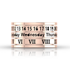 Personality Rotation Date Rose Gold Plated Spinner Rings