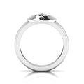 Sun And Moon Band Sterling Silver Black Diamond Ring