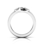 Sun And Moon Band Sterling Silver Black Diamond Ring