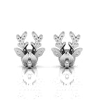 Round Opal Deer Antlers Sterling Silver Stud Earrings