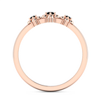 3 Stone Black Diamond Rose Gold Plated Flower Ring