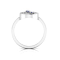 3 Stone Tanzanite 925 Silver Open Ring