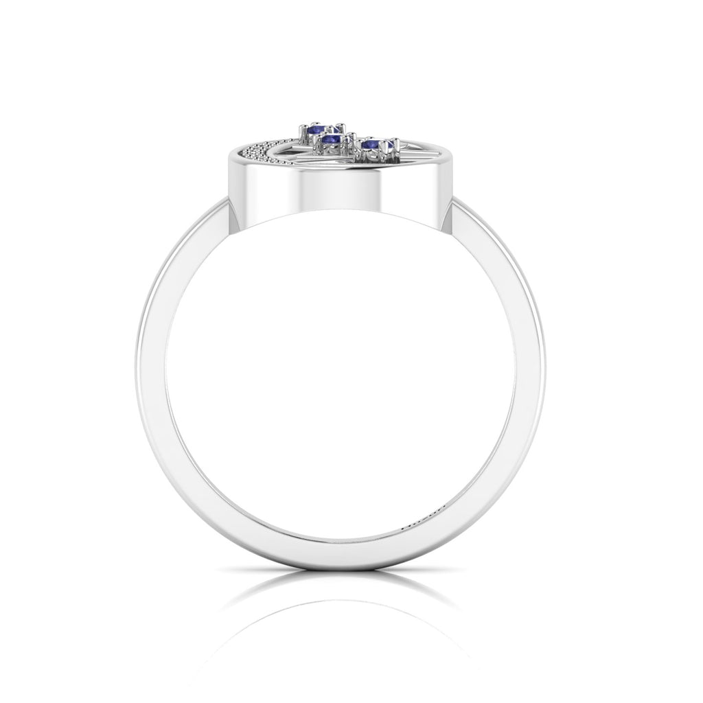 3 Stone Tanzanite 925 Silver Open Ring