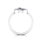 3 Stone Tanzanite 925 Silver Open Ring