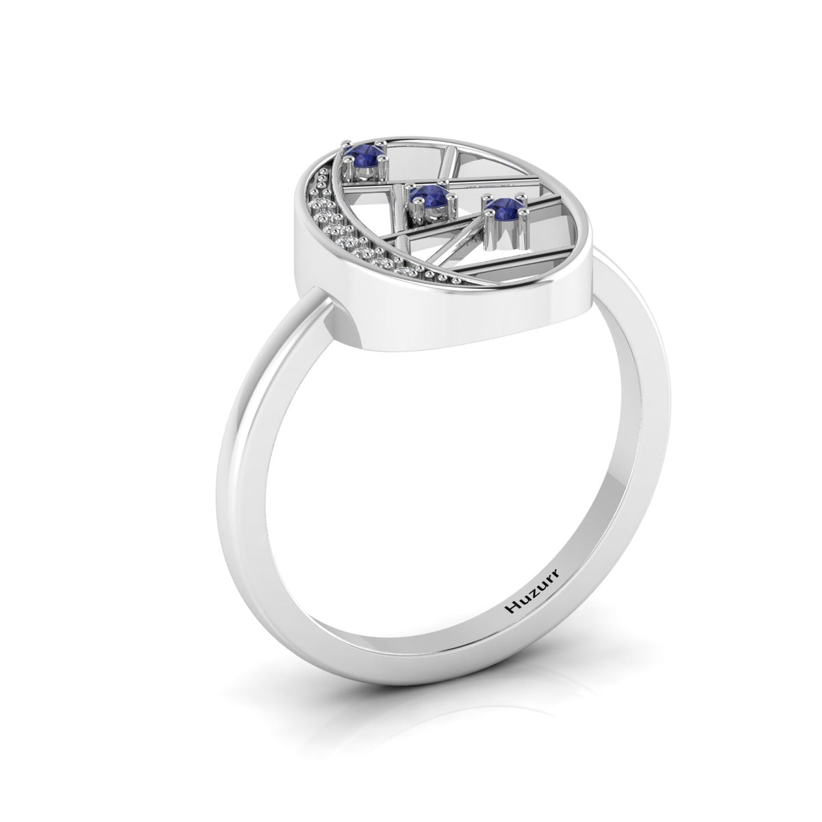 3 Stone Tanzanite 925 Silver Open Ring