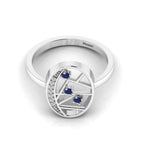 3 Stone Tanzanite 925 Silver Open Ring
