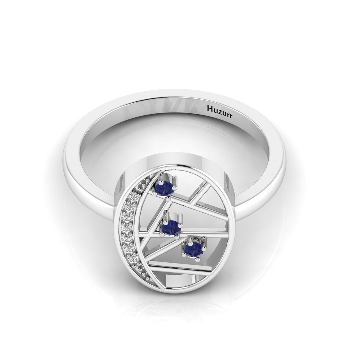 3 Stone Tanzanite 925 Silver Open Ring