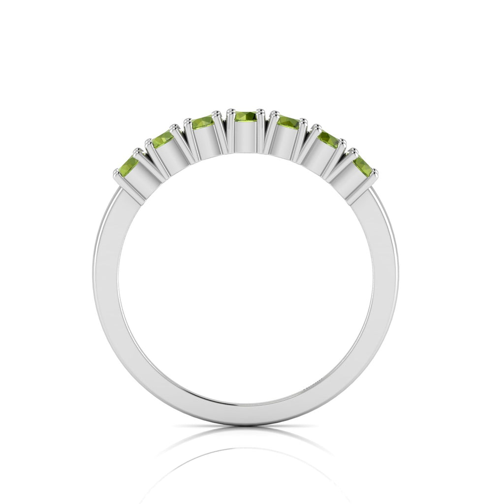 Sterling Silver Peridot 7 Stone Ring