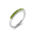 Sterling Silver Peridot 7 Stone Ring