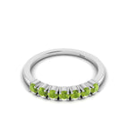 Sterling Silver Peridot 7 Stone Ring