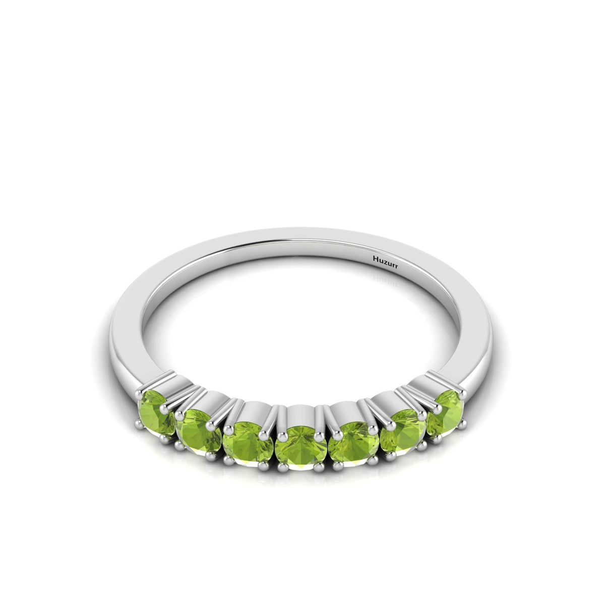 Sterling Silver Peridot 7 Stone Ring