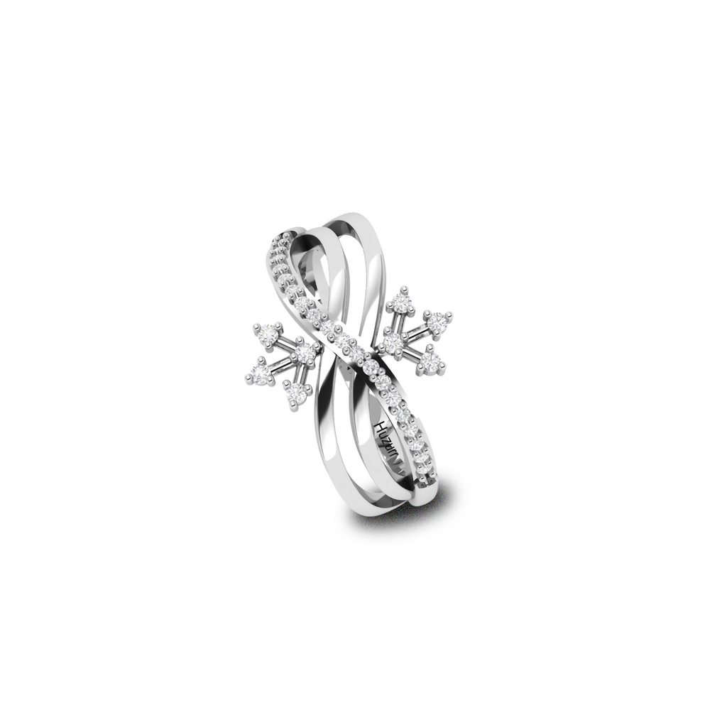 925 Silver Sparkling Queen Crown Diamond Ring