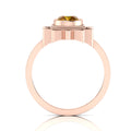 Coffee Diamond Rose Gold Plated Solitaire Sun Ring