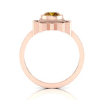 Coffee Diamond Rose Gold Plated Solitaire Sun Ring