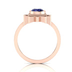 Tanzanite Rose Gold Plated Solitaire Sun Ring