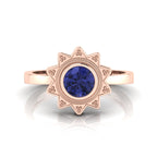 Tanzanite Rose Gold Plated Solitaire Sun Ring