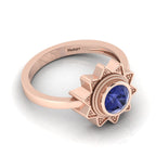 Tanzanite Rose Gold Plated Solitaire Sun Ring
