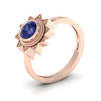 Tanzanite Rose Gold Plated Solitaire Sun Ring