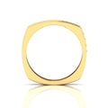 Round Black Diamond Gold Plated Square Band Ring