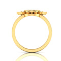 Black Diamond Gold Plated Sun & Moon Double Band Ring
