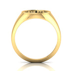 Black Enamel Spider Net Engraved Gold Plated Classic Signet Ring