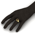 Black Enamel Spider Net Engraved Gold Plated Classic Signet Ring