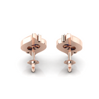 Rose Gold Plated Oval Blue Sapphire Shell Stud Earrings