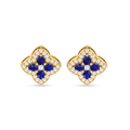 Sparkling Pear-Shaped Sapphire Clover Stud Earrings