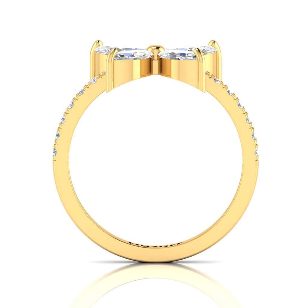 Simplicity Sparkling Butterfly Gold Plated Diamond Ring