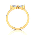 Simplicity Sparkling Butterfly Gold Plated Diamond Ring