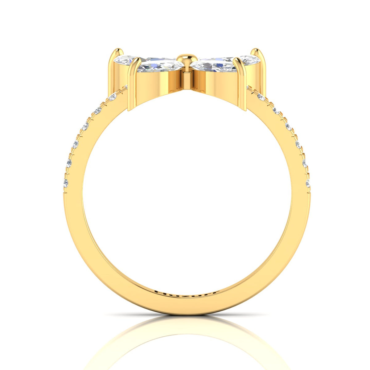 Simplicity Sparkling Butterfly Gold Plated Diamond Ring