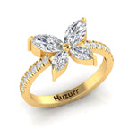 Simplicity Sparkling Butterfly Gold Plated Diamond Ring