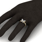 Simplicity Sparkling Butterfly Gold Plated Diamond Ring