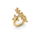 Gold Plated Celestial Star leaf Diamond Ring