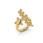 Gold Plated Celestial Star leaf Diamond Ring