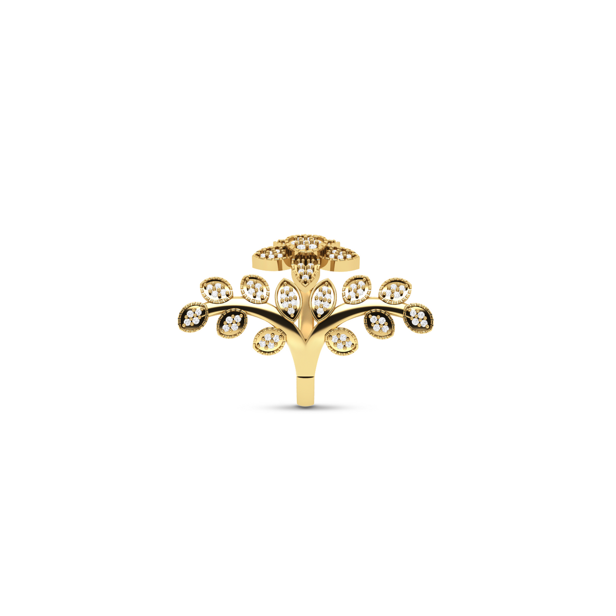 Gold Plated Celestial Star leaf Diamond Ring