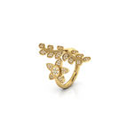 Gold Plated Celestial Star leaf Diamond Ring