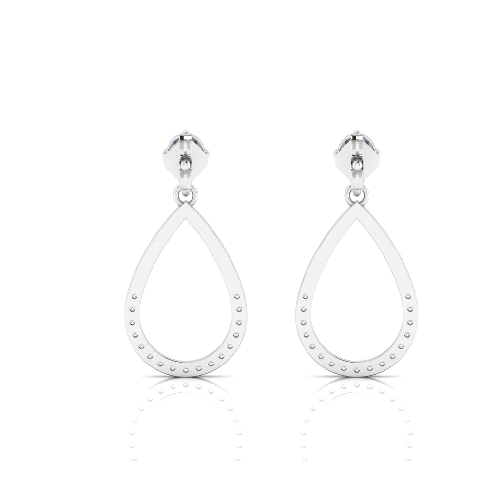 Open Teardrop Emerald Sterling Silver Earrings