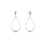 Open Teardrop Emerald Sterling Silver Earrings